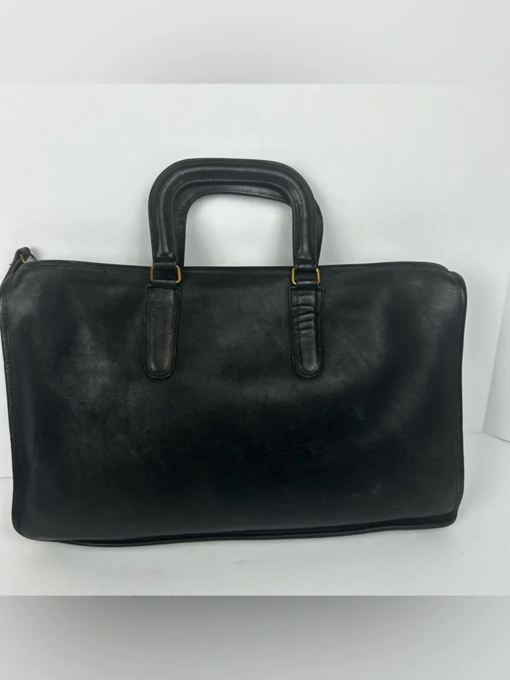 Vintage Coach Classic Black Leather Briefcase - Women’s Professional Work Bag